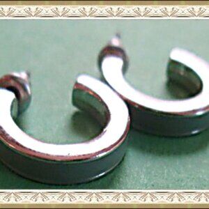 Mint Green & Silver Tone Small Hoop Design Earrings Girl/Teen Gift